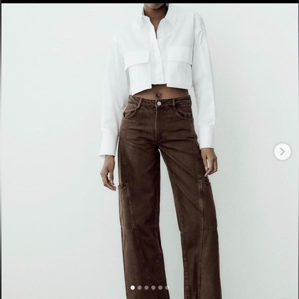 Zara Brown Flare & Wide Leg Jeans